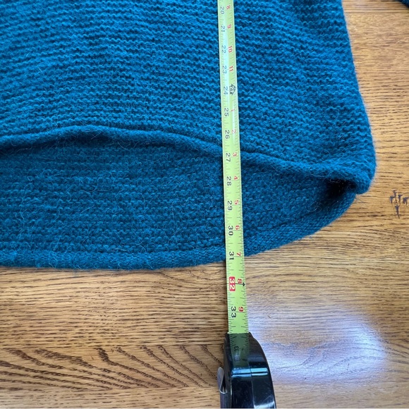 ⭐️ Free People All Mine V Neck Slouchy Alpaca Teal Blue Green Sweater MEDIUM - Picture 14 of 15